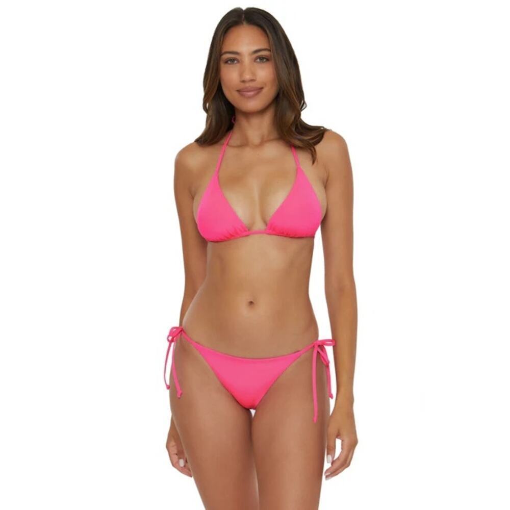 NWT Becca by Rebecca Virtue Pink Glo Color Code Tie Side Two Piece Size Medium
